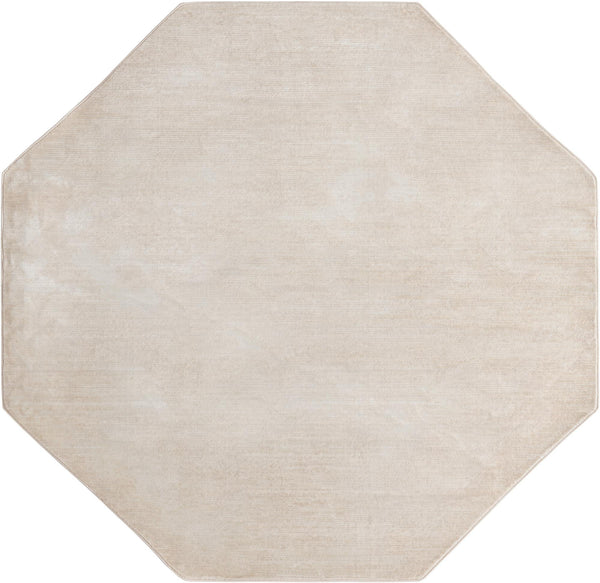 Unique Loom Finsbury Kate Machine Made Solid Rug Ivory, Beige 7' 10" x 7' 10"