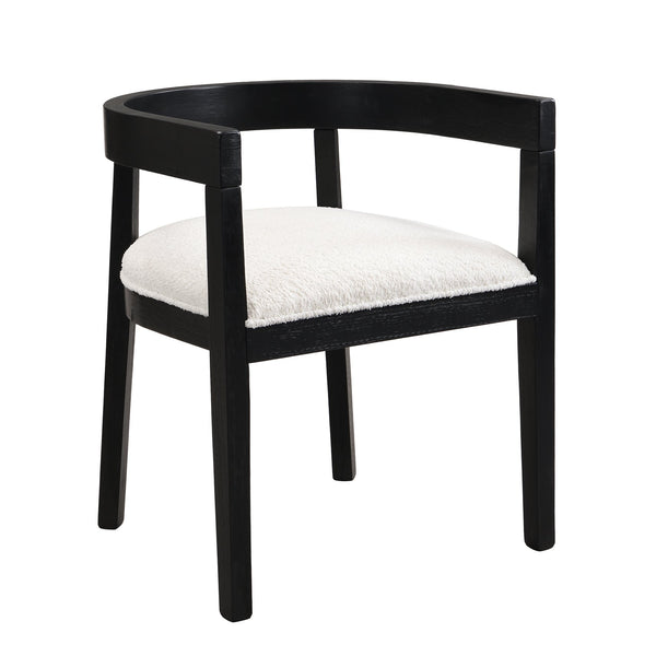 English Elm Christopher Knight Home® - DINING Club Chair Set 2pcs - Beige Fabric Upholstery, Black Rubberwood Frame, Mid-Century Modern Comfort N771P195505H