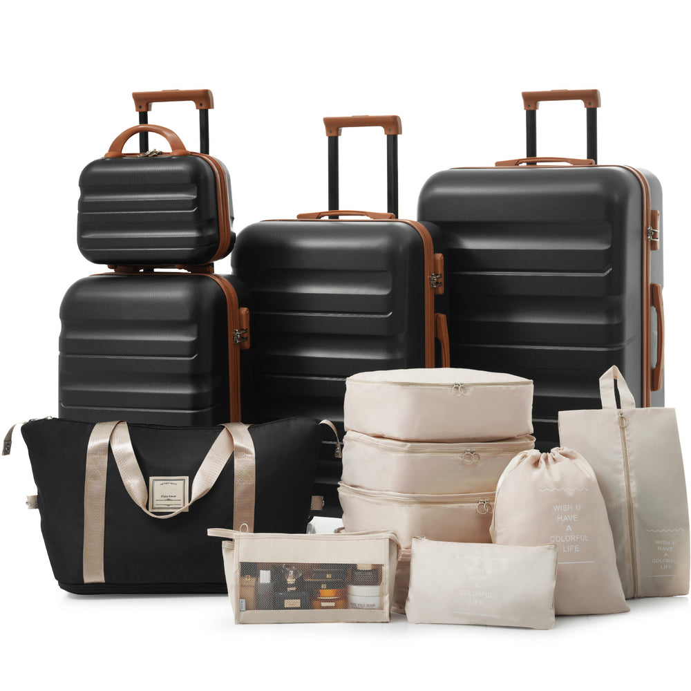 English Elm Hardshell Abs Four Piece Spinner Luggage Set with Tsa Lock and Packing Cubes N730P262653B