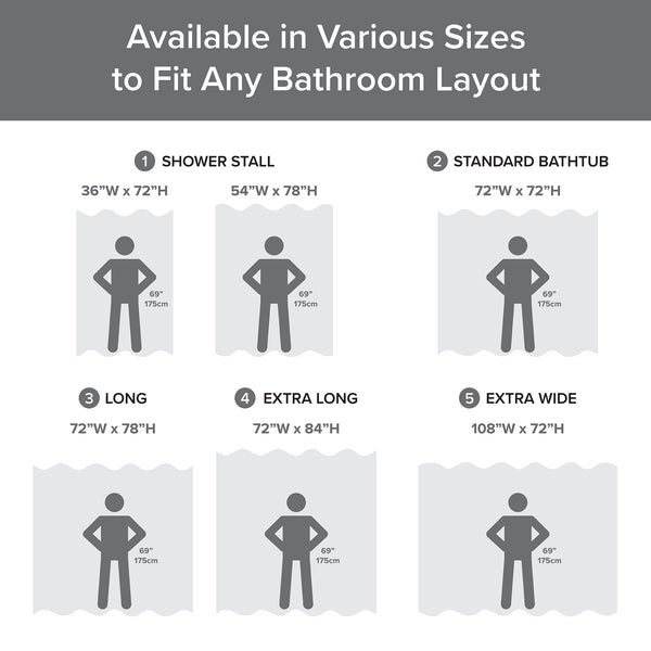 JLA Home Madison Park - Shower Madison Park Spa Waffle Curtain with 3M Scotchgard Water-Repellent Finish for Spa Elegance Charcoal MP70-8555