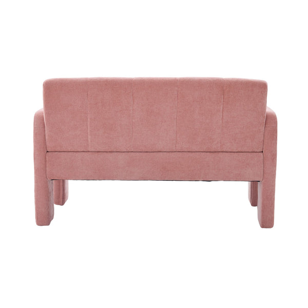 English Elm Nordic Ergonomic Double Armchair Upholstered Chenille Two-Seater Sofa 550lb Capacity Compact Lounge Chair Pink W395P380535