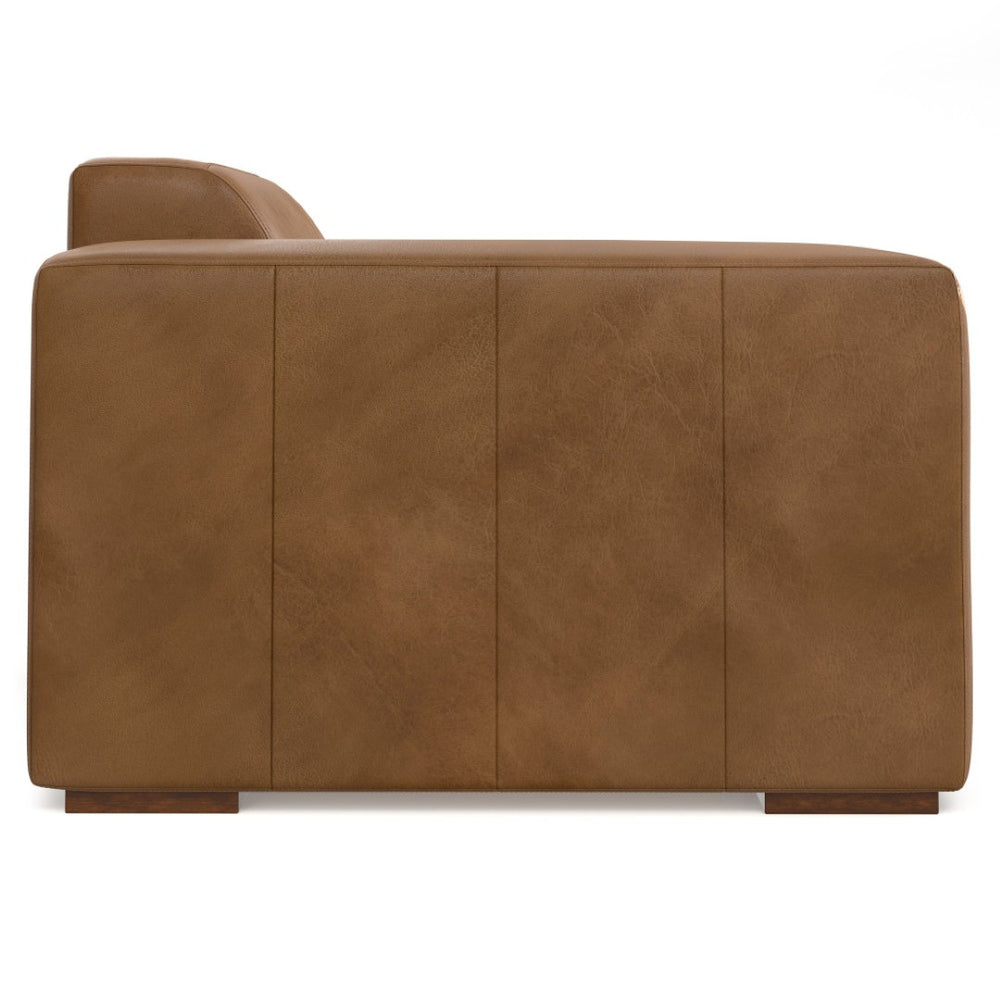 English Elm Rex Left Arm Sofa Module - Luxurious Caramel Brown Leather, Modern Comfort, And Customizable Design B136P199274-GIGA