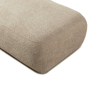 English Elm Upholstered Boucle Chaise Lounge with Wood Legs for Bedroom or Living Room W5515P437356