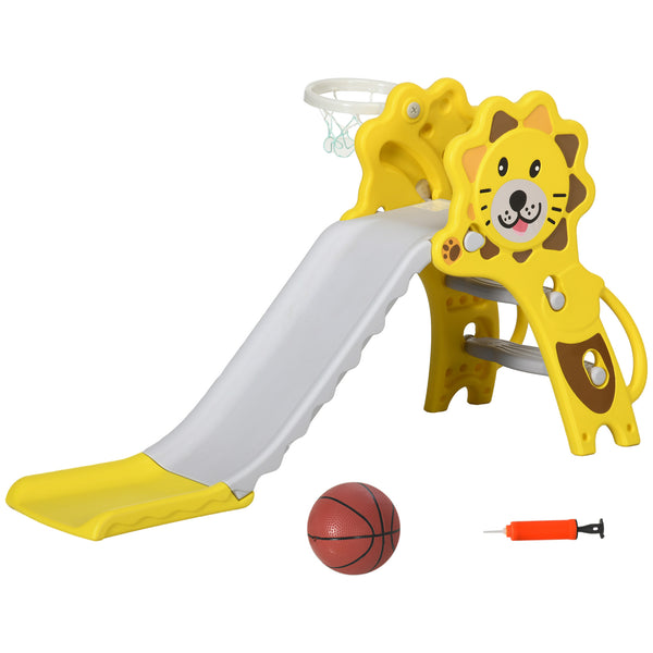 English Elm Qaba Toddler Indoor Slide with Basketball Hoop Active Play Set for Ages 18 to 36 Months W2225P217355