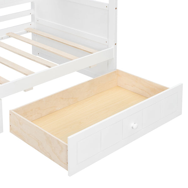 English Elm Twin Canopy Daybed with Pull Out Trundle Pinewood Frame for Kids or Guest Rooms N708P373435K