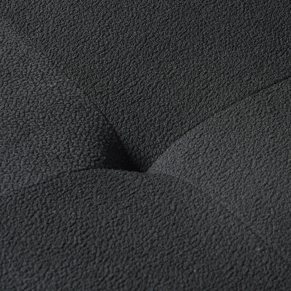 English Elm Urban Modern Modular Sofa Teddy Fleece Capitonné Design High Modularity Plush Comfort Corner Ready for Cozy Living Spaces Black B341S00037