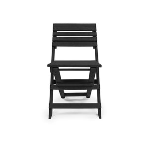 English Elm Coastal Bay Recycled Hdpe Folding Bistro Chair for Patio and Balcony Use Black B2745P409662