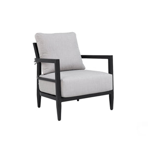 English Elm Modern Welded Aluminum Patio Club Chair with Sunbrella Cushion and Ergonomic Backrest W1886P428279