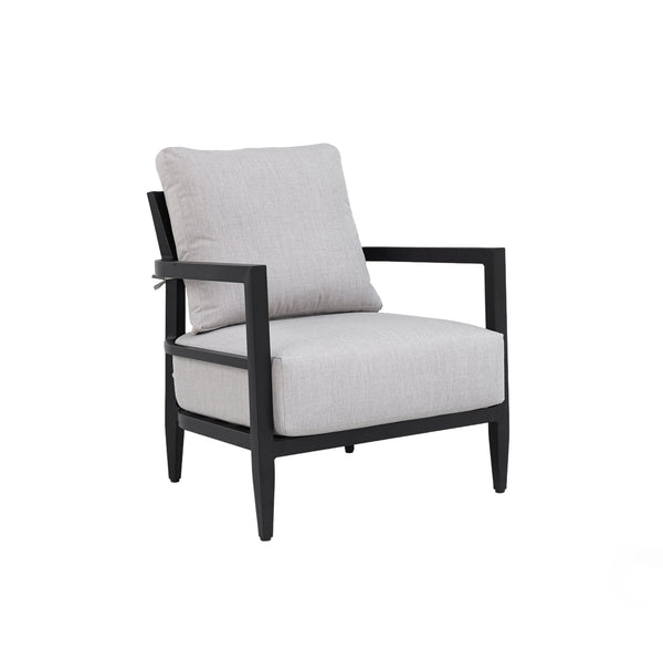 English Elm Modern Welded Aluminum Patio Club Chair with Sunbrella Cushion and Ergonomic Backrest W1886P428279