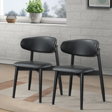 English Elm Ashcroft Furniture - Korbin Black Vegan Leather Dining Chair (Set Of 2)