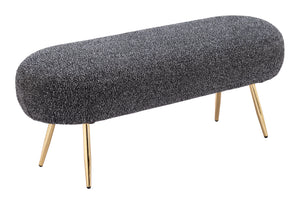 Creek Bench Glitter Black 110081 Zuo Modern