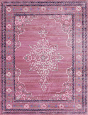 Unique Loom Austin D'Amore Machine Made Floral Rug Pink, Beige/Gray/Maroon/Purple 9' 0" x 12' 2"