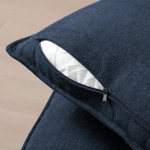 English Elm 130" U-Shaped Sofa With Console & Cupholders, 6-Seat Sleeper Couch Set In Blue For Modern Living Spaces W1117S00242