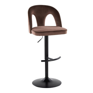 English Elm Adjustable Velvet Swivel Barstools Set of 2 for Kitchen Island or Home Bar B202S01957