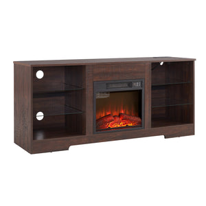 English Elm TV LED Fireplace TV Stand with Bluetooth LED Lights, Remote, USB Charging & Ample Storage, 58" Espresso W2275P257463
