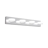 English Elm Led Modern Chrome 4-Light Vanity Lights Fixtures Over Mirror Bath Wall Lighting