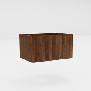English Elm Etna Floating Wall Mounted Bathroom Vanity with Push Open Drawer and Wood Grain Finish Walnut W1865P327889