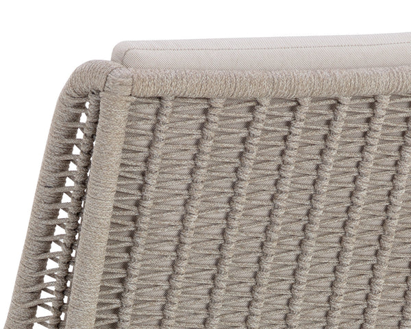 Sunpan Sorrento Dining Chair - Modern Outdoor Seating with Durable Teak Wood and Fade-Resistant Fabric Drift Brown / Palazzo Cream