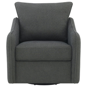 English Elm Nikko Charcoal Upholstered Swivel Chair with Plush Bouclé, Glide Motion, Sloping Arms & Cozy Cushions B062P353269