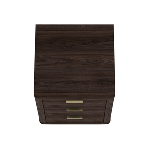 English Elm Evelyn 20" Modern Nightstand In Brown - 3-Drawer Bedside Storage With Stylish Design & Easy Access B365P398521