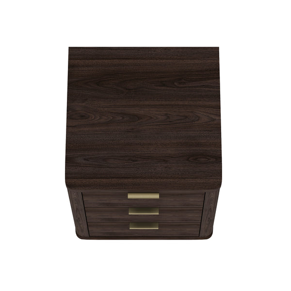 English Elm Evelyn 20" Modern Nightstand In Brown - 3-Drawer Bedside Storage With Stylish Design & Easy Access B365P398521