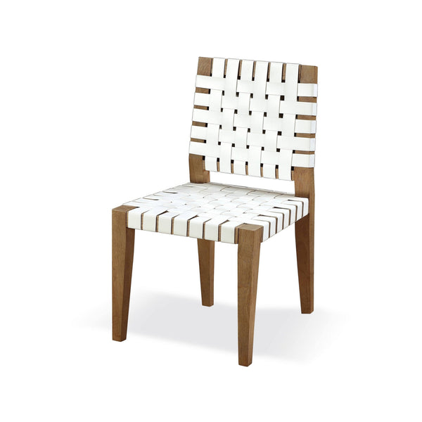 English Elm Rux Woven Faux Leather Dining Chairs Set of 2 Rubberwood Farmhouse Seating B056P416851