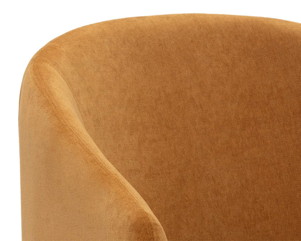 Sunpan LAURYN Lounge Chair - Contemporary Barrelback Design in Danny Amber Fabric for Ultimate Comfort 105965