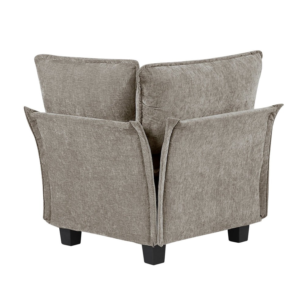 English Elm Modern Armless Chair Chenille Upholstery with Pocket Coil Support, Removable Covers, Plywood Frame, Chic Feet Brown Gray,Pewter 29 L x 29 W x 10.5 H B011P353080
