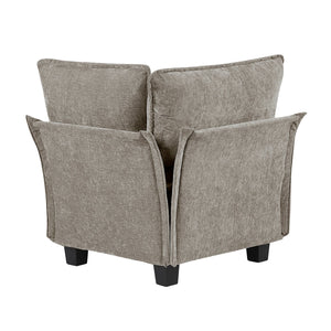 English Elm Modern Armless Chair Chenille Upholstery with Pocket Coil Support, Removable Covers, Plywood Frame, Chic Feet Brown Gray,Pewter 29 L x 29 W x 10.5 H B011P353080