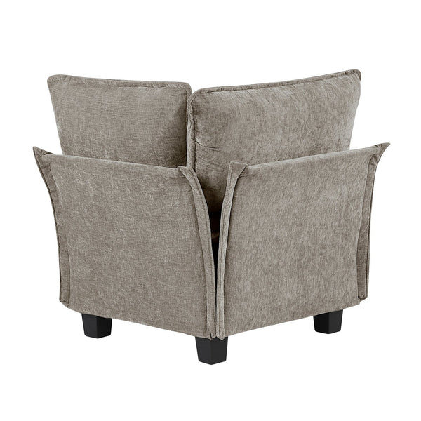 English Elm Modern Armless Chair Chenille Upholstery with Pocket Coil Support, Removable Covers, Plywood Frame, Chic Feet Brown Gray,Pewter 29 L x 29 W x 10.5 H B011P353080