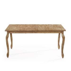 English Elm Christopher Knight Home® - EXT. EXT. DINING TABLE with French Country Cabriole Legs, Butterfly Leaf Expandable Rustic Chic 79.65" Natural N771P355876G