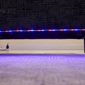 English Elm Modern chenille 2-seater sofa with LED lighting, USB charging, storage pocket, sturdy wood legs Black W395P318548