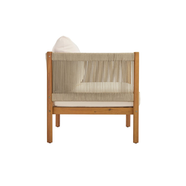 English Elm 4-piece Outdoor Seating Set Solid Acacia Wood Woven Rope Resort Patio Lounge N768P381012L_2_N768P381013L