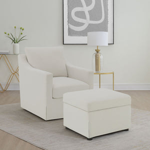 English Elm Merced Beige Upholstered Ottoman with Hydraulic Lift Top and Hidden Storage — Stylish Space Saver B062P375570