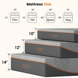 English Elm King Size 14 Inch Cooling Memory Foam Mattress Certified Safe Medium Feel Hotel Grade W2889P423147