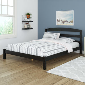 English Elm Leighton Solid Wood Platform Bed with Arched Headboard, Pine Slats & Low-Profile Design for Supportive Comfort B2733P395068