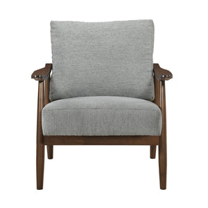 English Elm Modern Plush Accent Chair with Solid Wood Frame, Mid-Century Contemporary Armchair for Cozy Living Rooms and Lounges Gray 31.5 L x 25.25 W x 19.75 H B011P287548