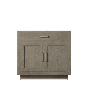 English Elm Grey Grey Oak Single Bath Vanity 36-in W x 22-in D Midcentury Freestanding Single Sink Cabinet Soft-Close Storage B2731P257677