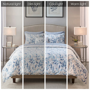 JLA Home Madison Park Essentials - Reversible Madison Park botanical comforter set with breathable sheets, anti-microbial, OEKO-TEX certified elegance 92 L x 104 W x 1.5H MPE10-882