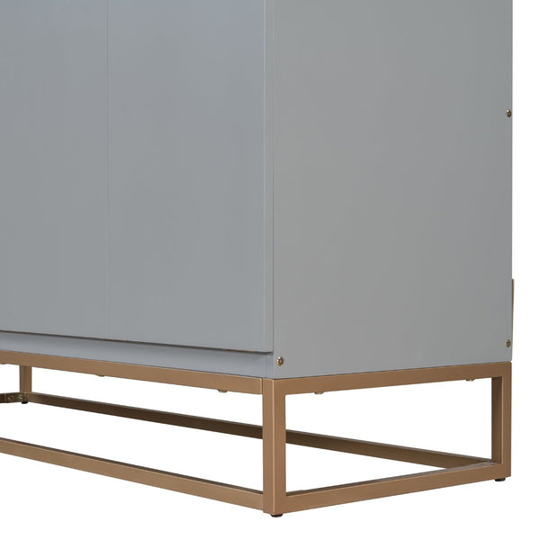 English Elm Queen Size Murphy Bed With Iron Legs - Modern Gray Design, Space-Saving Solution For Compact Living N820S00035E-GIGA