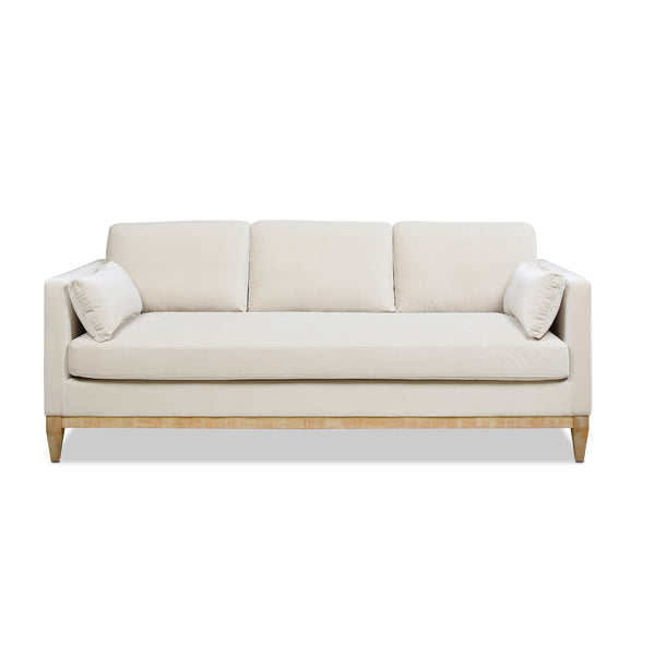 English Elm Jennifer Taylor Home - Knox 84" French Beige Performance Velvet Sofa - Modern Farmhouse Style, Family-Friendly Comfort B2719P238335