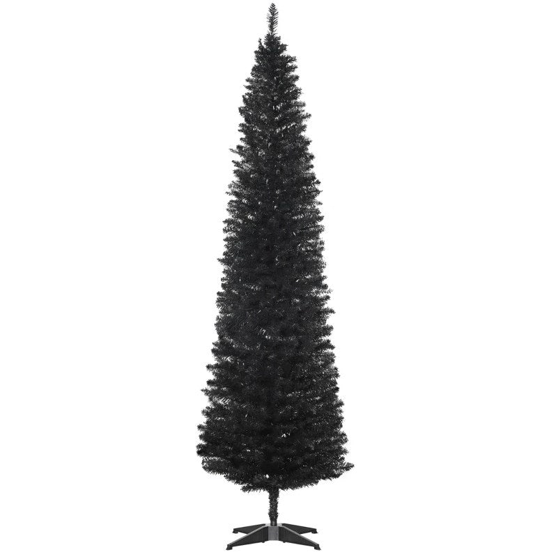 English Elm Snow Flocked Pink Pencil Artificial Christmas Tree for Entryway or Bedroom Corner T3971P412807