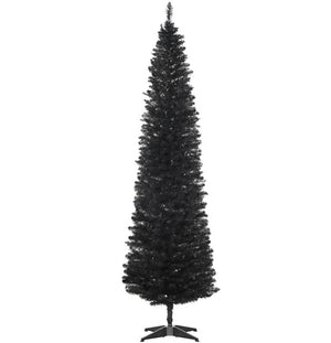 English Elm Snow Flocked Pink Pencil Artificial Christmas Tree for Entryway or Bedroom Corner T3971P412807