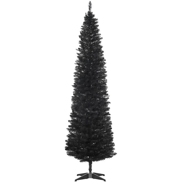 English Elm Snow Flocked Pink Pencil Artificial Christmas Tree for Entryway or Bedroom Corner T3971P412807