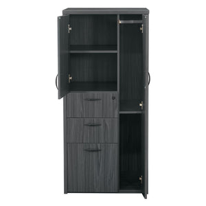 OSP Home Furnishings Store Cabinet with Adjustable Shelves and Hanging Rod for Retail Backroom Organization NAP-161-SGW