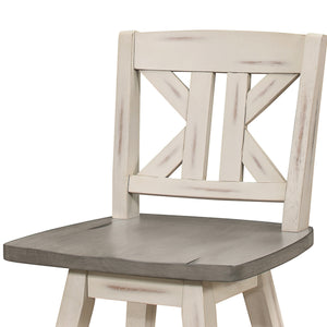 English Elm Ati Swivel Barstools Set of 2 Solid Rubberwood X Back Farmhouse Kitchen Seating B056P416898