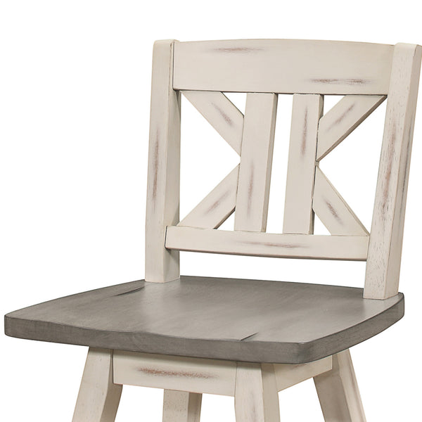 English Elm Ati Swivel Barstools Set of 2 Solid Rubberwood X Back Farmhouse Kitchen Seating B056P416898