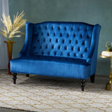 Christopher Knight Home® Leora Modern Glam Tufted Velvet Wingback Loveseat