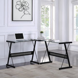 OSP Home Furnishings Prime L-Shape Desk Clear/Black