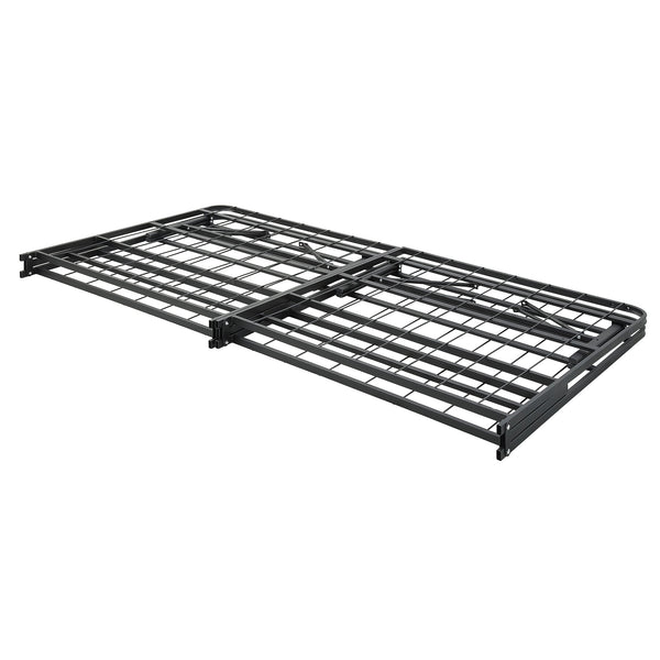 English Elm Black Metal Platform Bed Frame Queen High-Profile Foldable Design for Easy Assembly, Headboard Mountable Black 41 L x 39.25 W x 7 H B011P197728